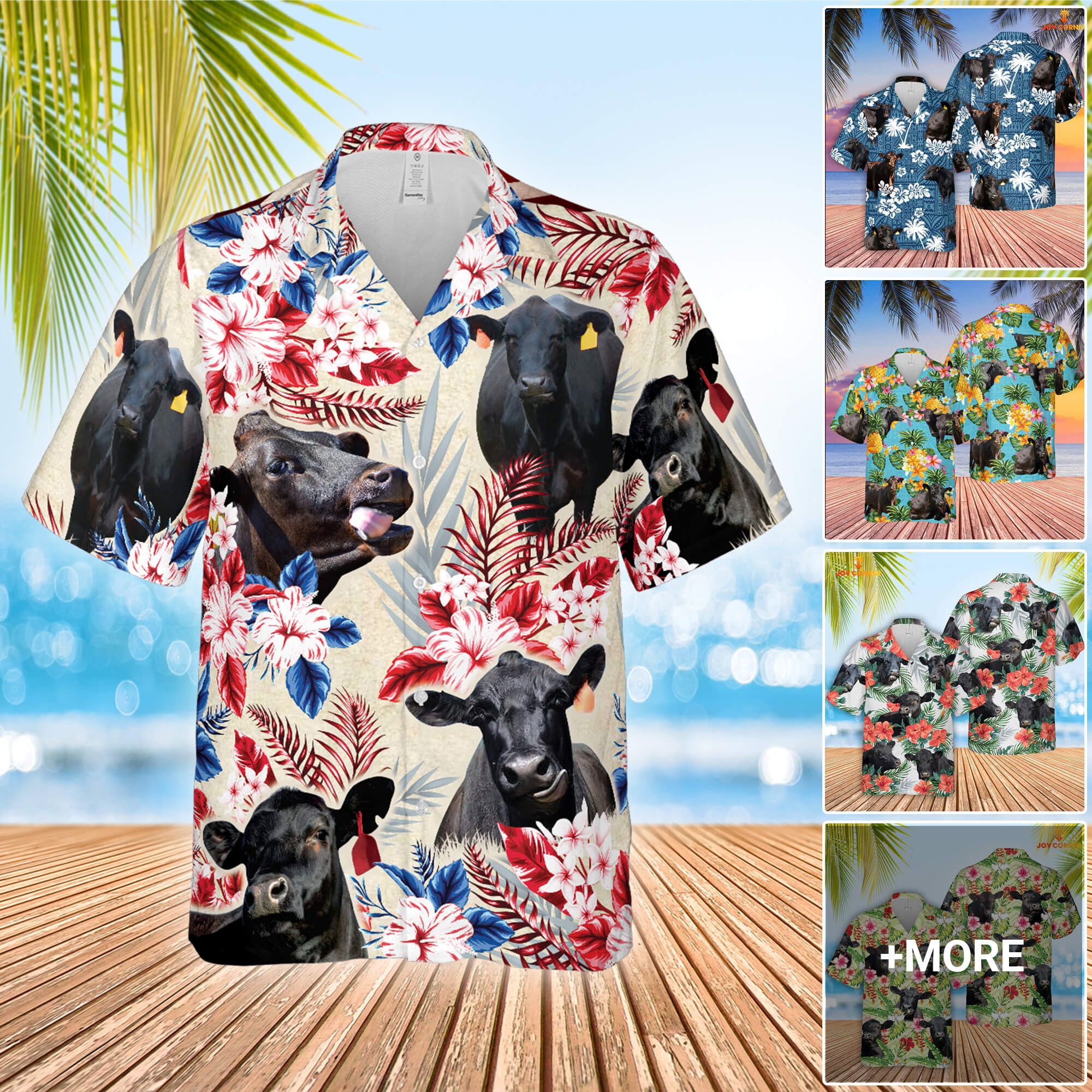 Black Angus Breed Hawaiian Shirt New Collection Premium Material Design Detail