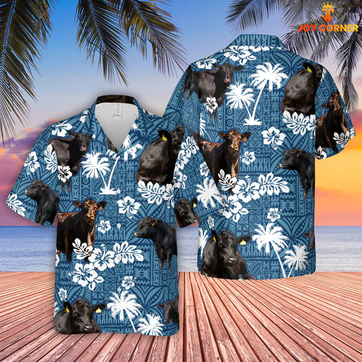 Black Angus Breed Hawaiian Shirt New Collection Premium Material Design Detail