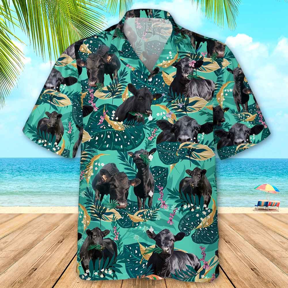 Black Angus Cattle Fun Rosemary Beach Trendy Hawaiian Shirts Black Angus Cattle Fun Rosemary Beach Trendy Hawaiian Shirts