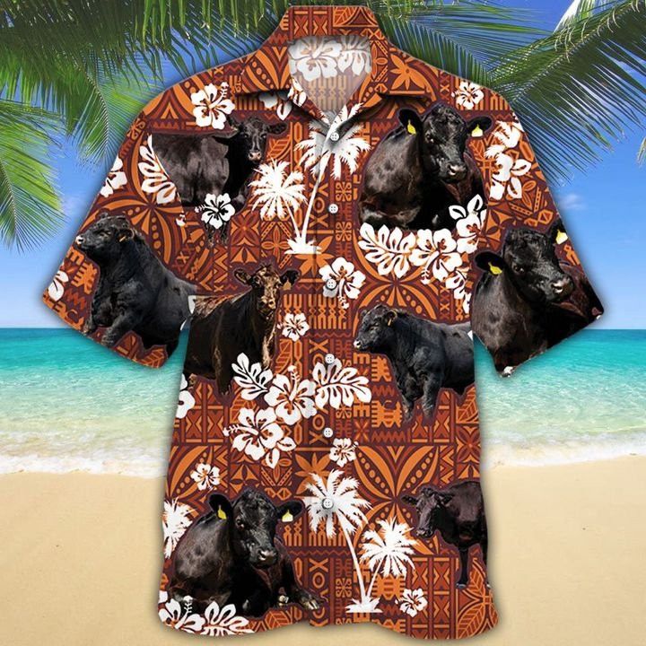 Black Angus Cattle Lovers Red Tribal Trendy Hawaiian Shirt, Cow Trendy Hawaiian Shirt For Summer Gifts Black Angus Cattle Lovers Red Tribal Trendy Hawaiian Shirt, Cow Trendy Hawaiian Shirt For Summer Gifts