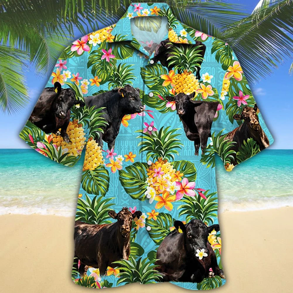 Black Angus Cattle Lovers Trendy Hawaiian Shirt, Cow Trendy Hawaiian Shirt For Summer Gifts Black Angus Cattle Lovers Trendy Hawaiian Shirt, Cow Trendy Hawaiian Shirt For Summer Gifts