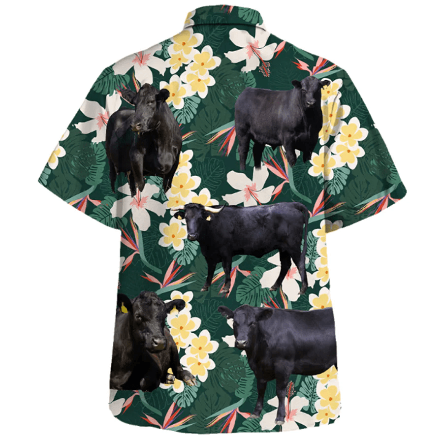Black Angus Cow Trendy Hawaiian Shirt, Farm Lover Hawaii Shirt, Cow Lovers, Shirt For Men, Tropical Shirts, Gift For Him