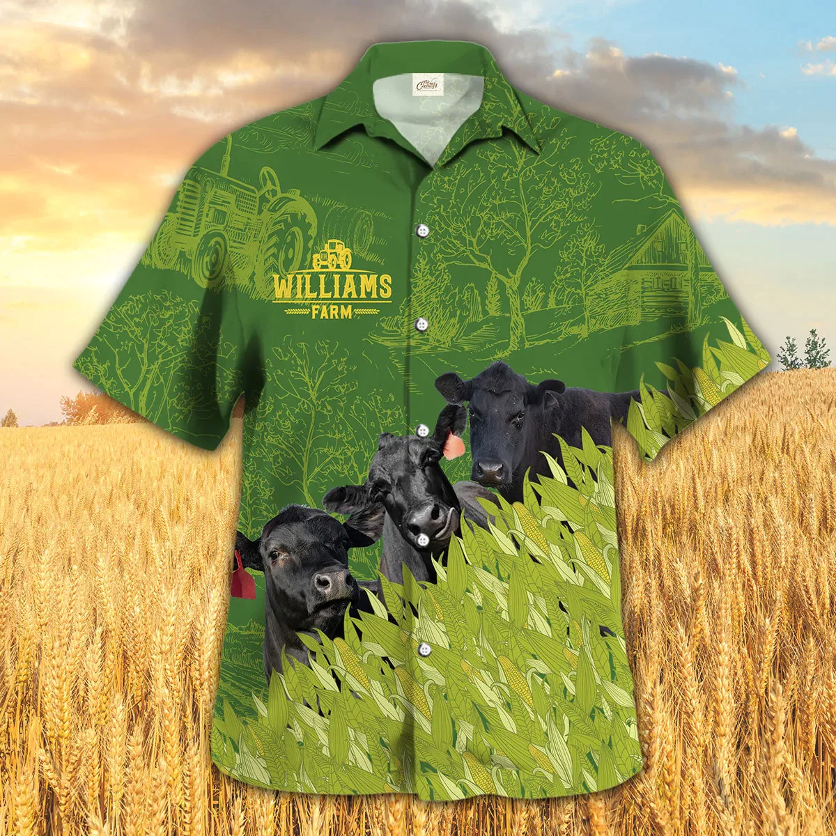 Black Angus Farm Corn Pattern Trendy Hawaiian Shirt, Black Angus Trendy Hawaiian Shirt, Summer Trendy Hawaiian Shirt For Men And Women Black Angus Farm Corn Pattern Trendy Hawaiian Shirt, Black Angus Trendy Hawaiian Shirt, Summer Trendy Hawaiian Shirt For Men And Women