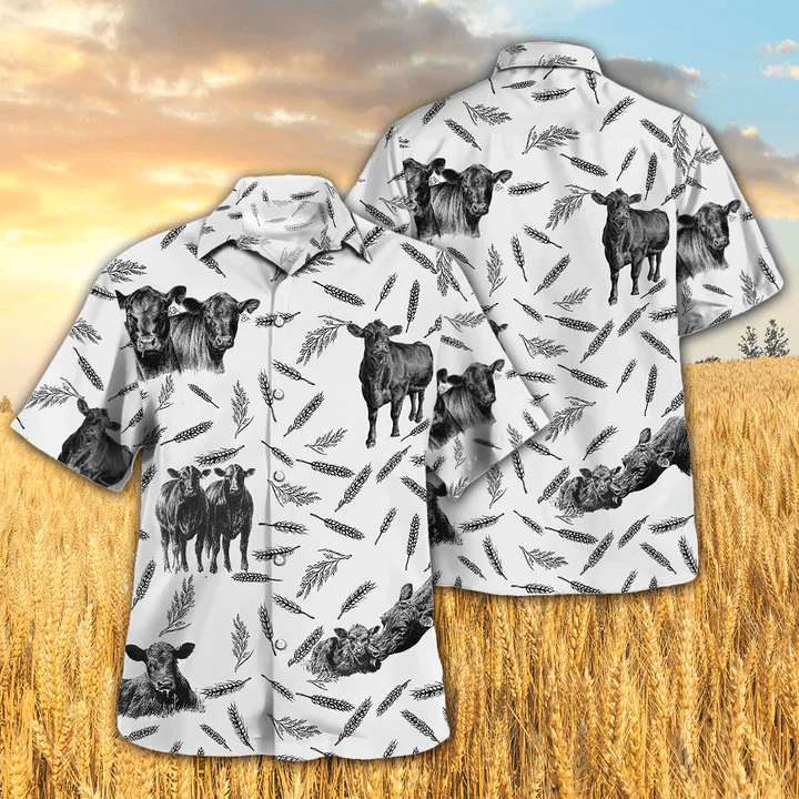Black Angus Pattern Trendy Hawaiian Shirt, Animal Farm Cow Trendy Hawaiian Shirts For Men, Women Black Angus Pattern Trendy Hawaiian Shirt, Animal Farm Cow Trendy Hawaiian Shirts For Men, Women