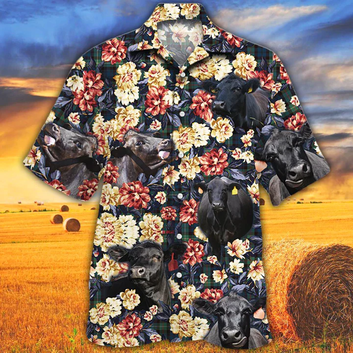 Black Angus Trendy Hawaiian Shirt Men, Cow Cattle Green Plaid Pattern Trendy Hawaiian Shirt, Summer Trendy Hawaiian Shirt, Animal Shirt Black Angus Trendy Hawaiian Shirt Men, Cow Cattle Green Plaid Pattern Trendy Hawaiian Shirt, Summer Trendy Hawaiian Shirt, Animal Shirt