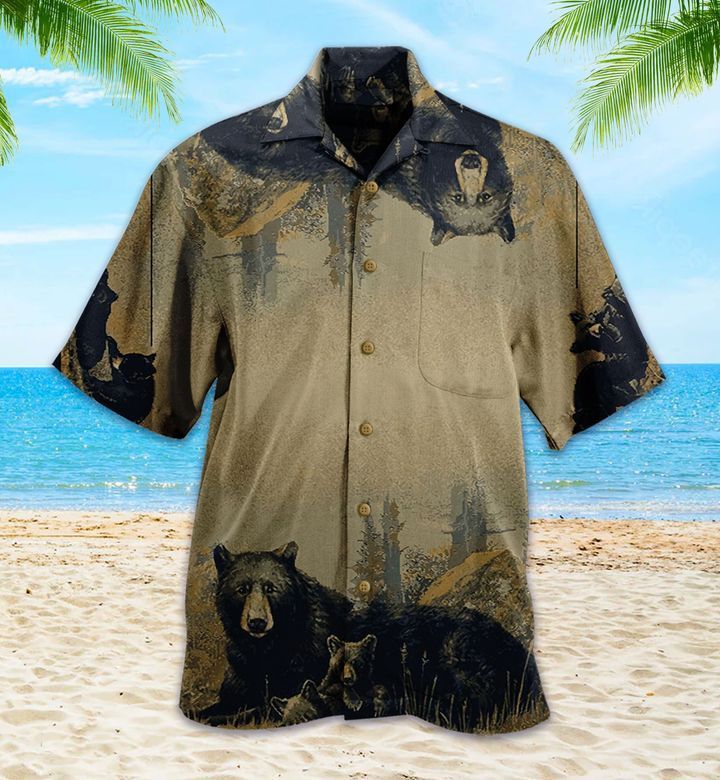 Black Bear Brown Trendy Hawaiian Shirt 3D Summer Gifts