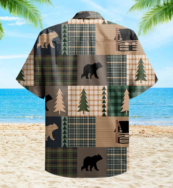Black Bear Lodge Brown Trendy Hawaiian Shirt 3D Summer Gifts
