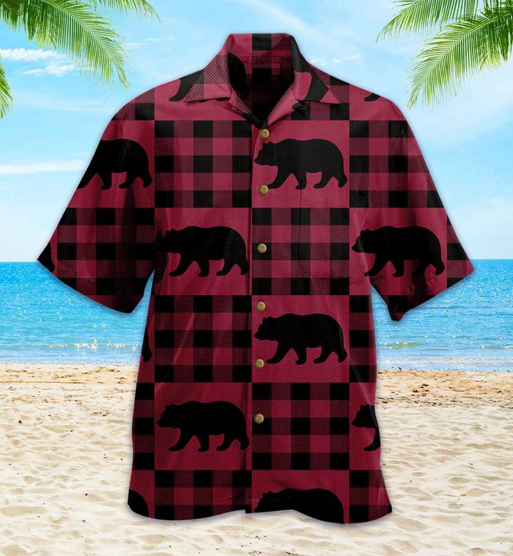 Black Bear Retreat Red Trendy Hawaiian Shirt 3D Summer Gifts