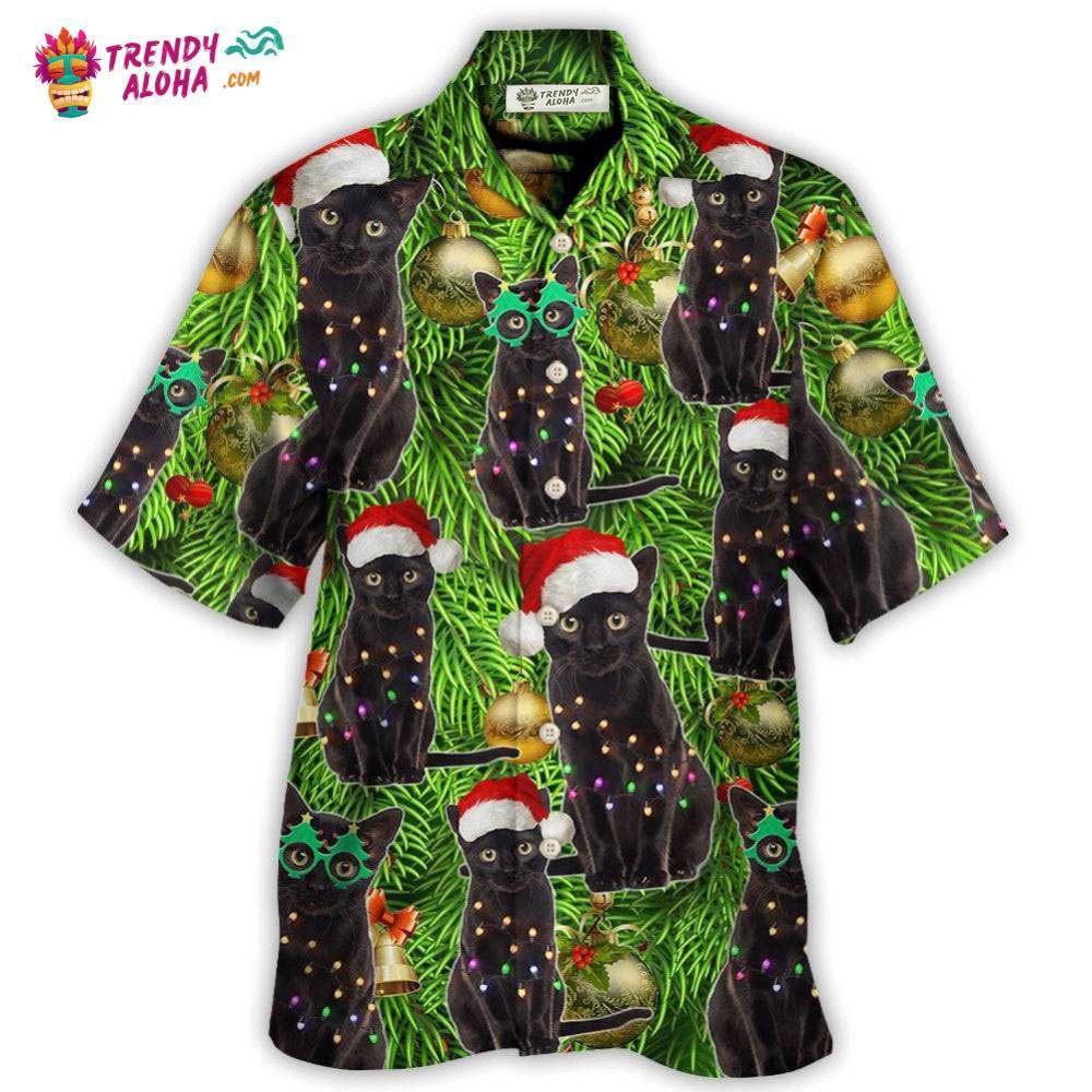 Black Cat Christmas Merry Xmas Hawaiian Shirt – Trendy Aloha