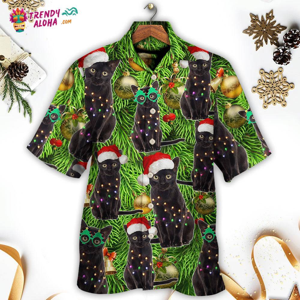 Black Cat Christmas Merry Xmas Hawaiian Shirt – Trendy Aloha