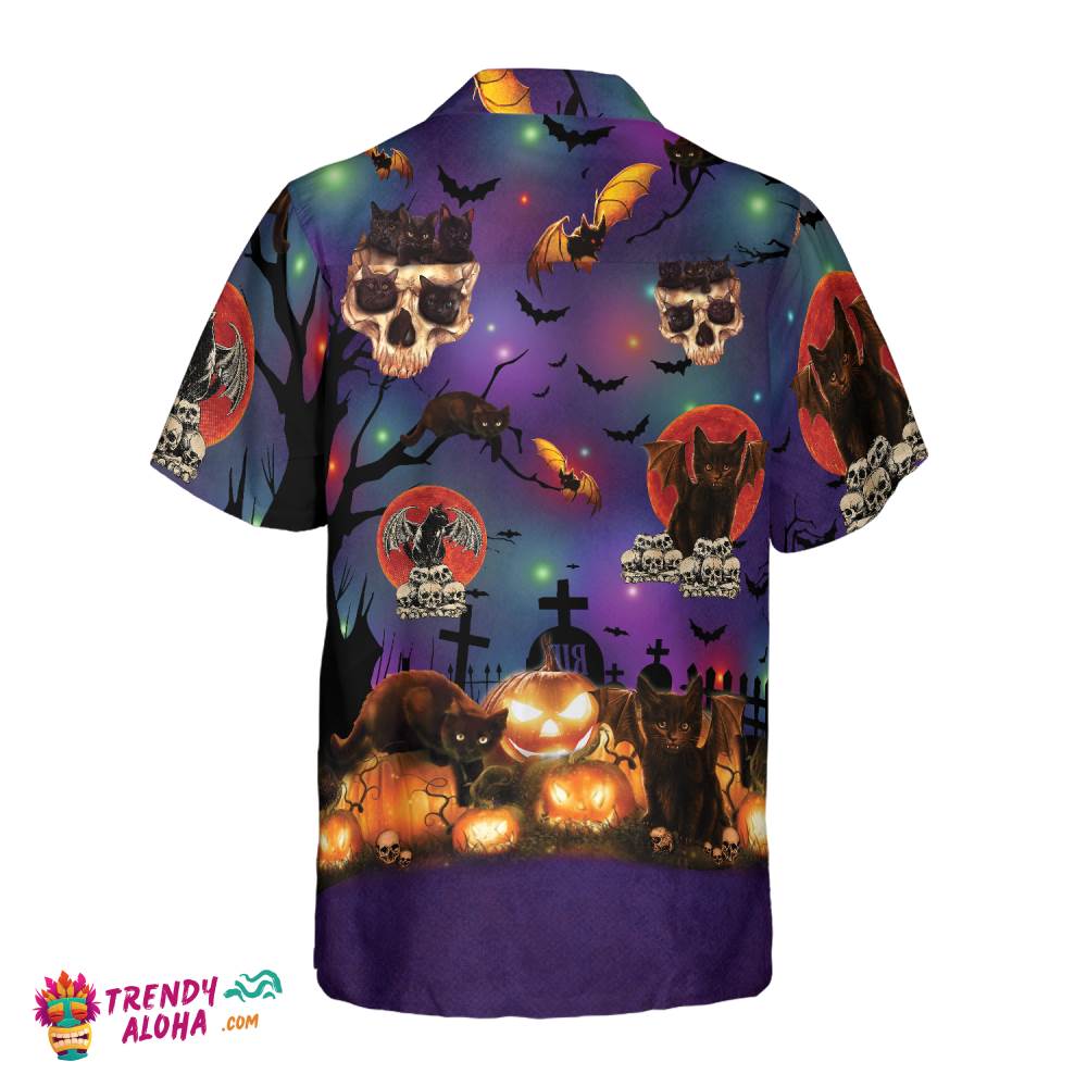 Black Cat Halloween Hawaiian Shirt