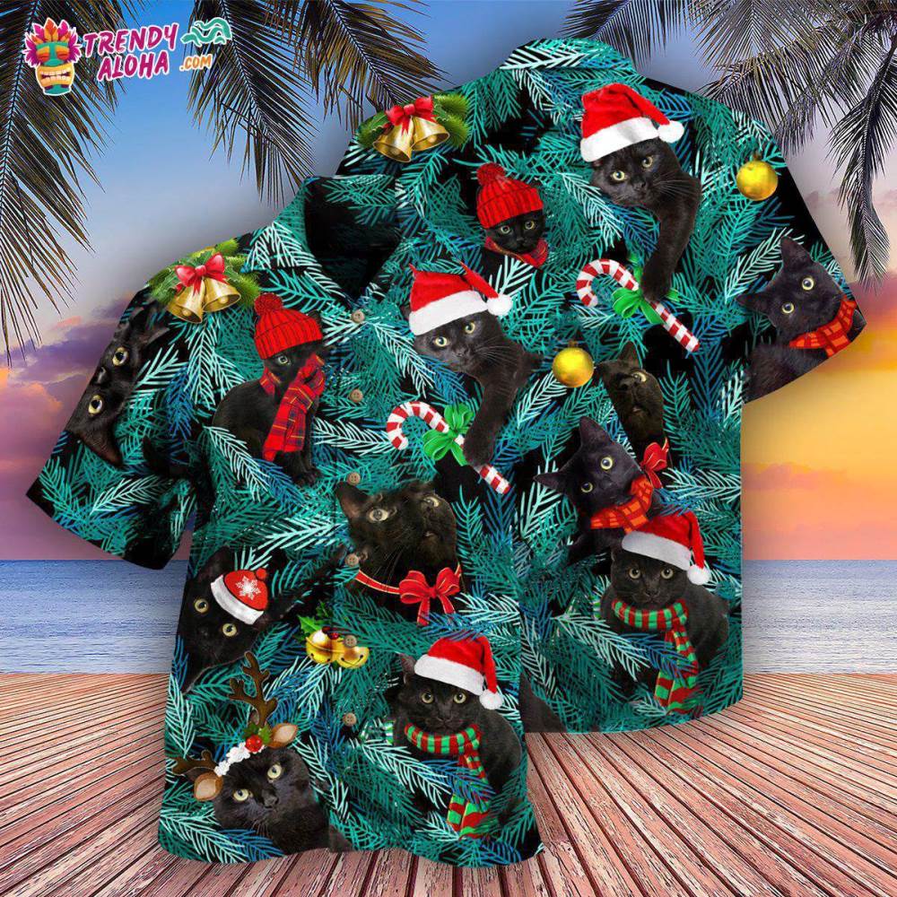 Black Cat Is It Jolly Enough Black Cat Hawaiian Shirt – Trendy Aloha