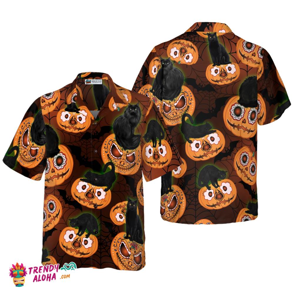 Black Cats Are Awesome For Halloween Hawaiian Shirt