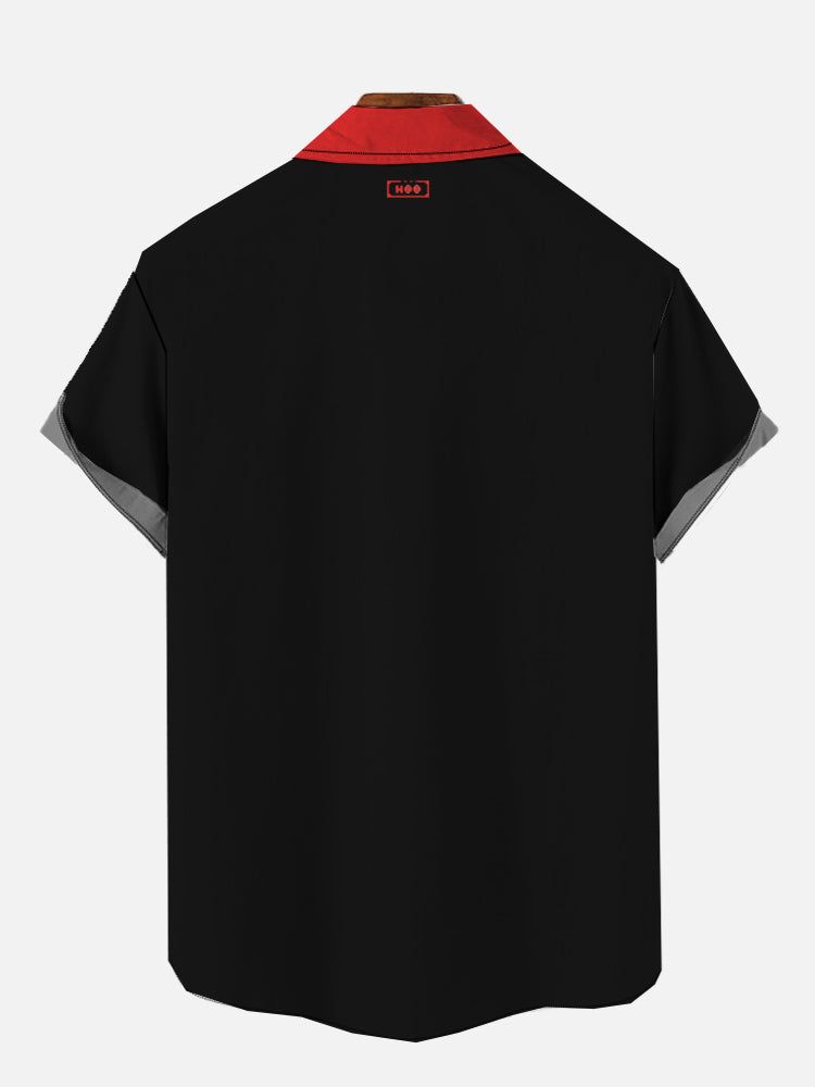 Black Chef Uniform Printing Costume Short Sleeve Aloha Hawaiian Shirt