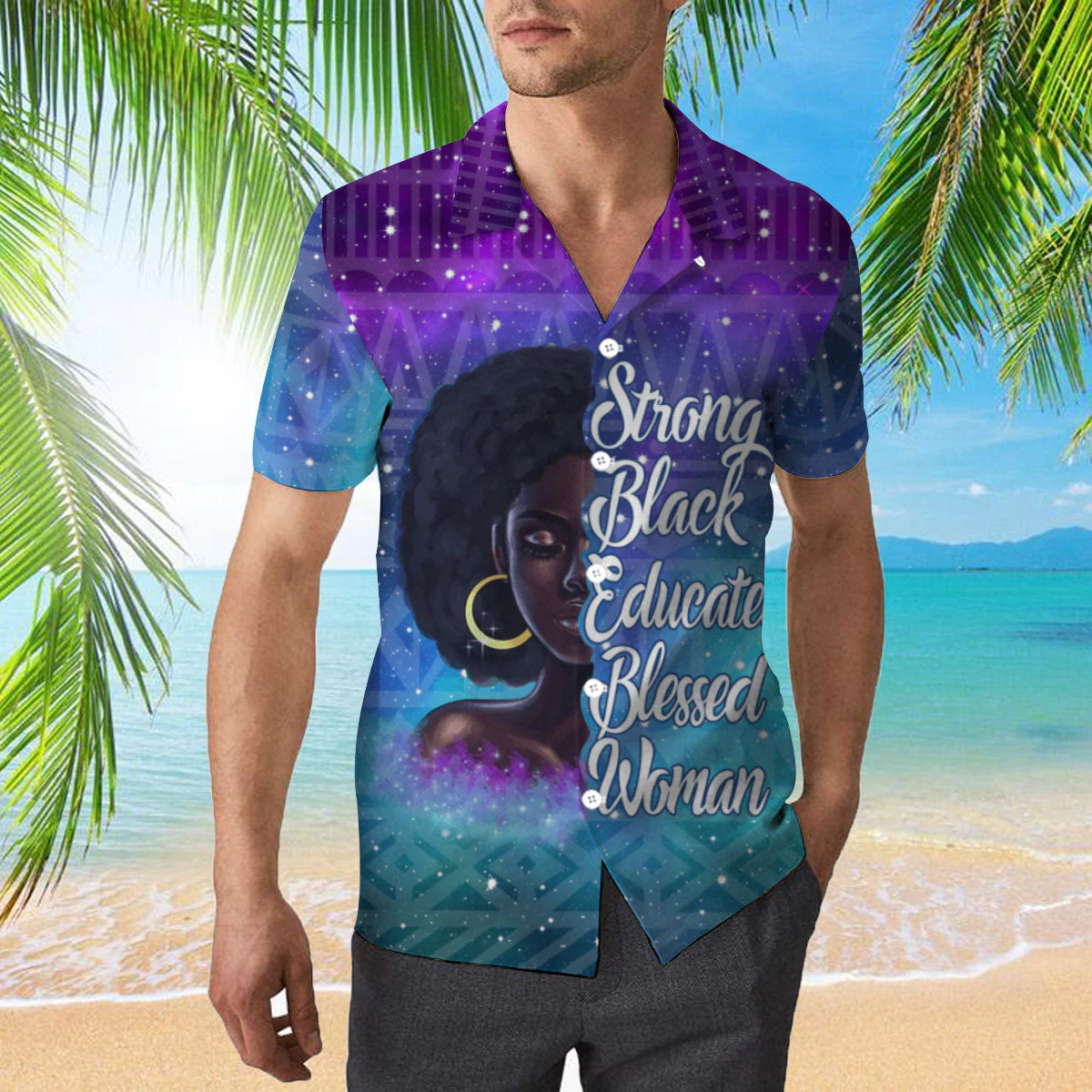 Black Educated Blessed Woman African Gift Trendy Hawaiian Shirt