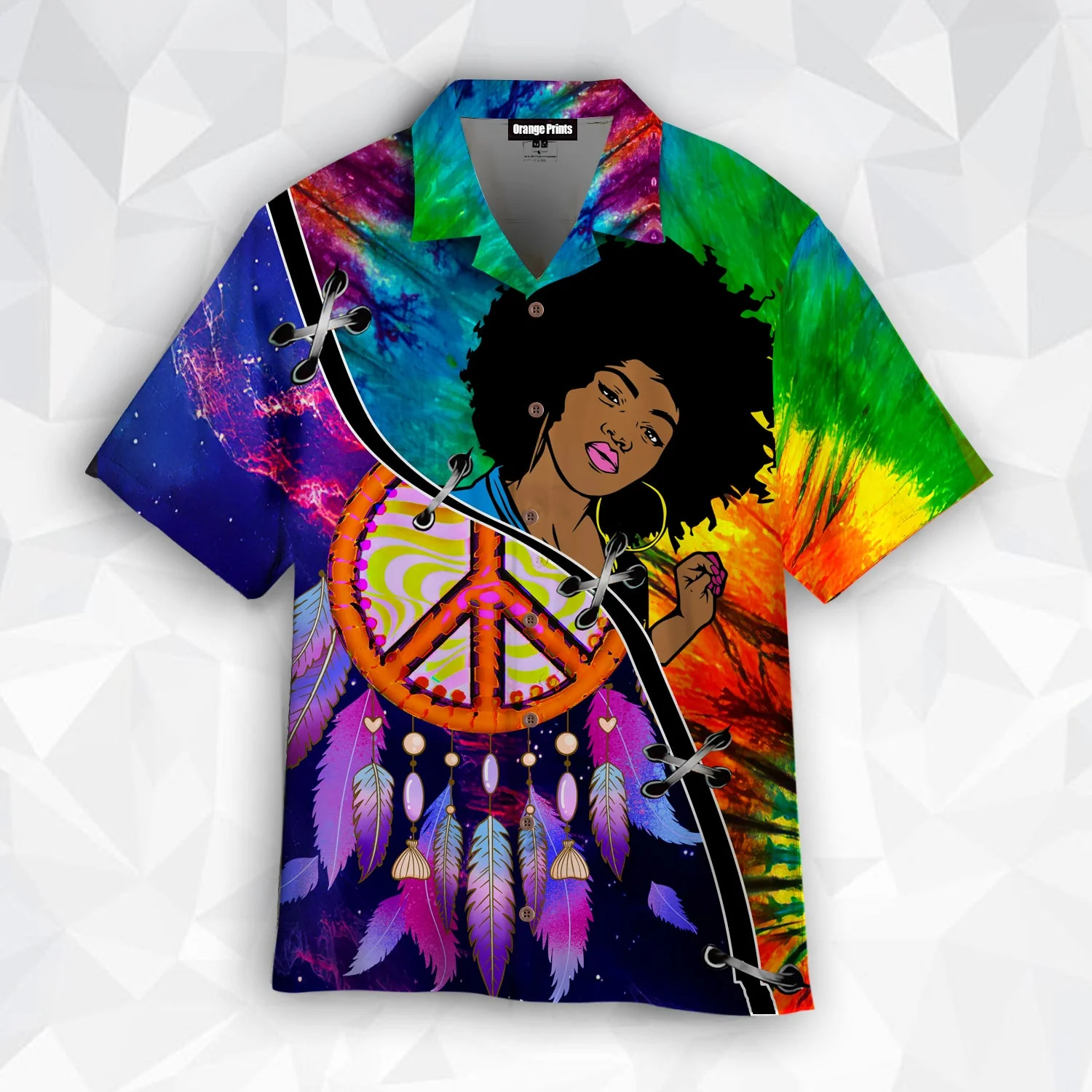 Black Girl Love Peace Dreamcatcher Hawaiian Shirt
