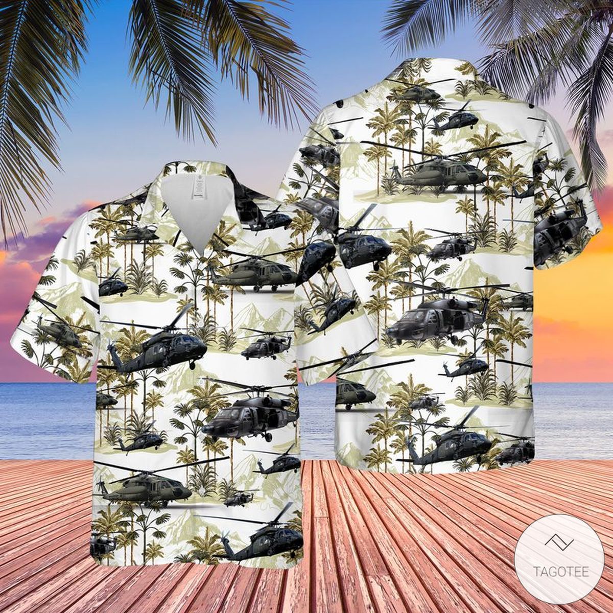 Black Hawk Sikorsky US Army Themed Unisex Hawaiian Shirt