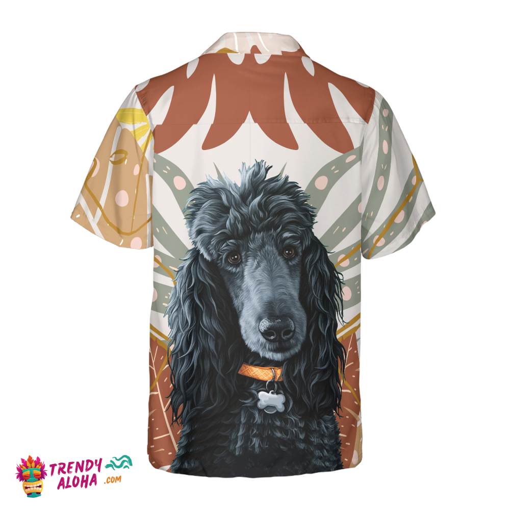Black Poodle & The Brown Leaves Poodle Hawaiian Shirt, Best Dog Shirt For Men And Women