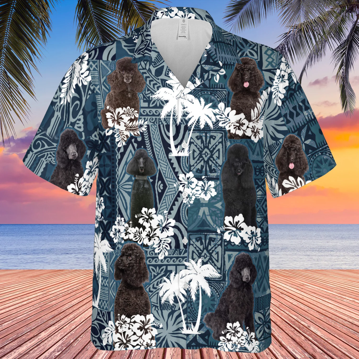 Black Poodle Trendy Hawaiian Shirt For Men And Women