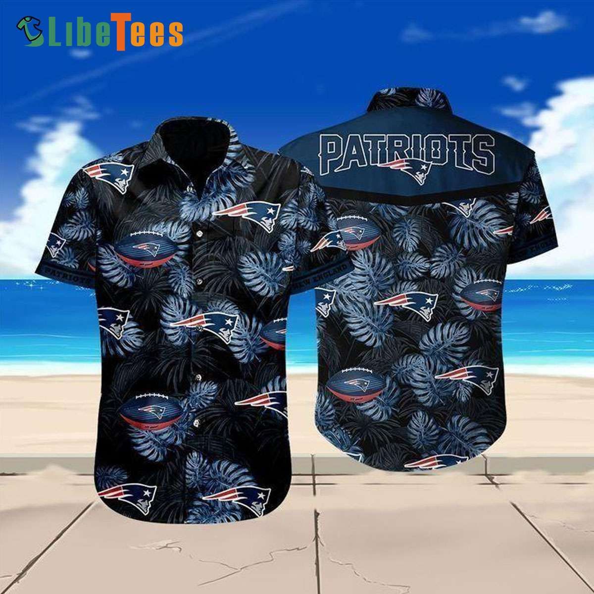 Black Tropical Nfl New England Patriots Trendy Hawaiian Shirt Perfect Gifts For Your Loved Ones