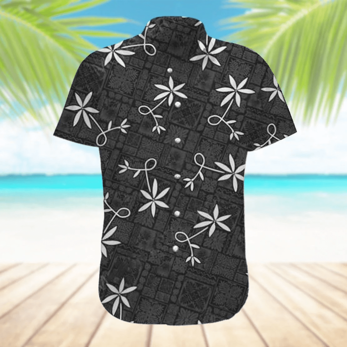 Black Tropical Pattern Trendy Hawaiian Shirt