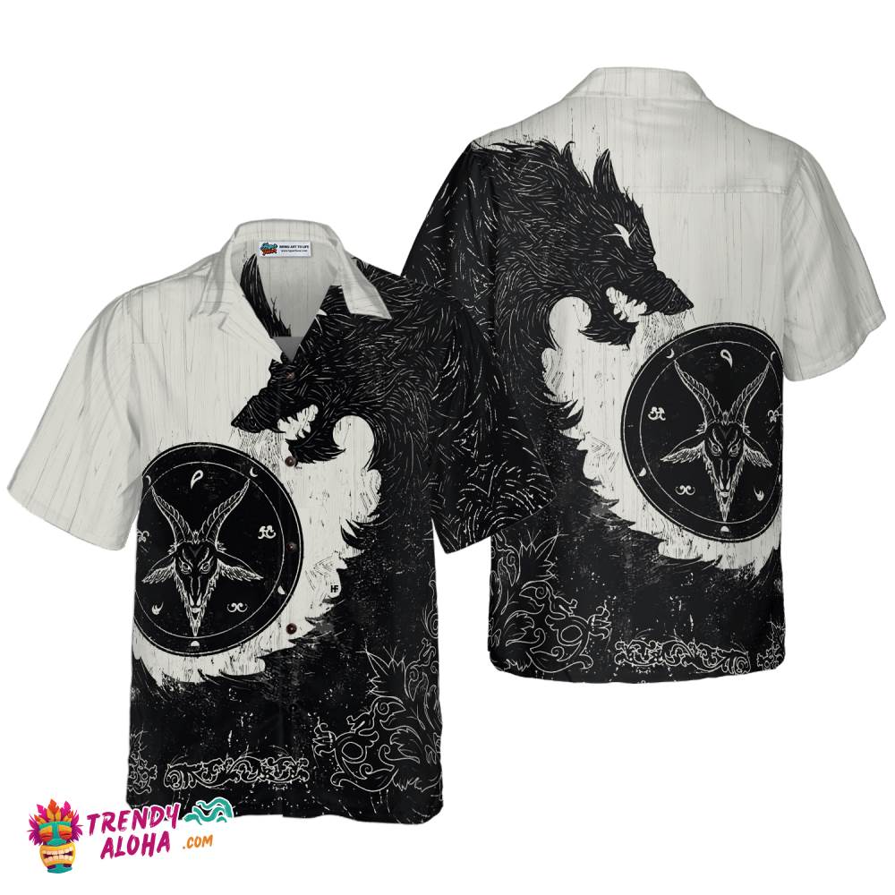 Black Wolf Shirt For Men Hawaiian Shirt