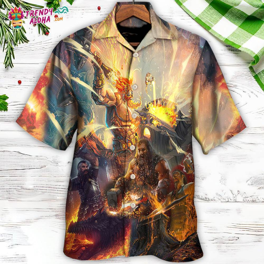 Blacksmith God Of Craftsmen Artisans Fire Hawaiian Shirt – Trendy Aloha