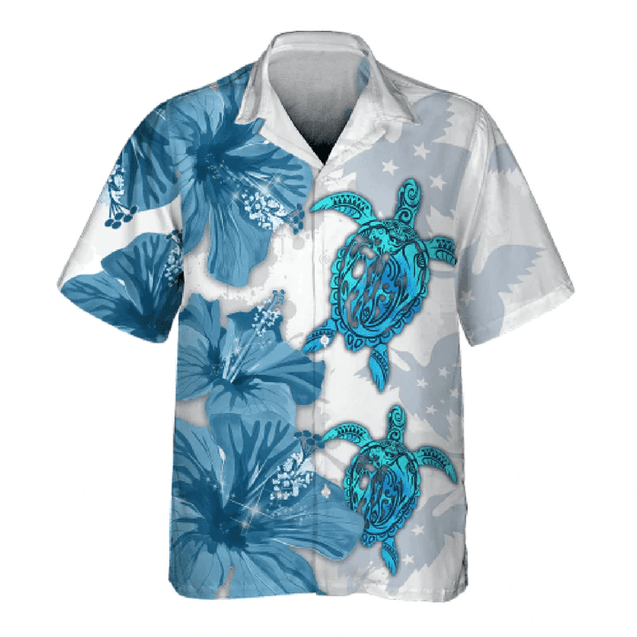 Blue Bird Turtle 3D Trendy Hawaiian Shirt Men’s, Haiwaiian Shirt Hot 2023