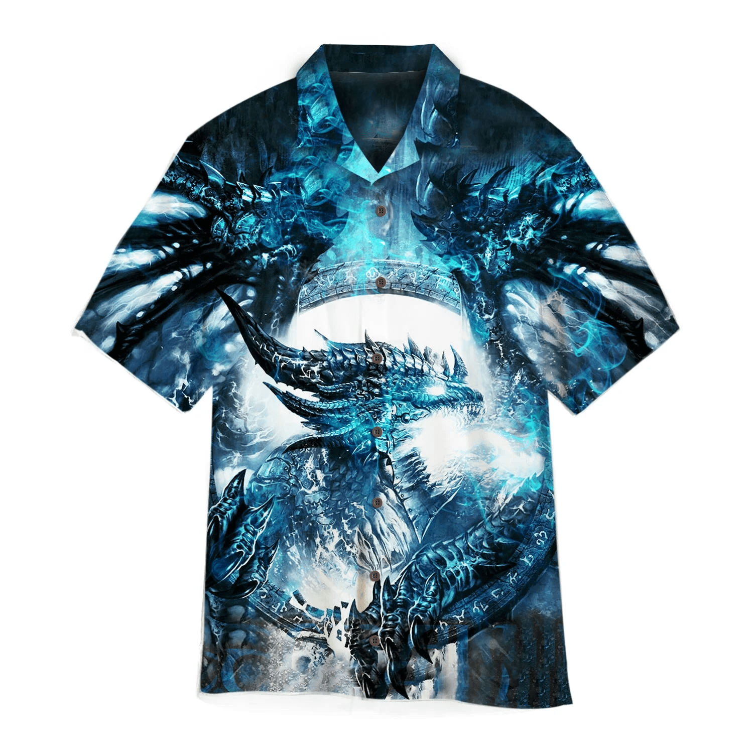 Blue Ice Dragon Trendy Hawaiian Shirt