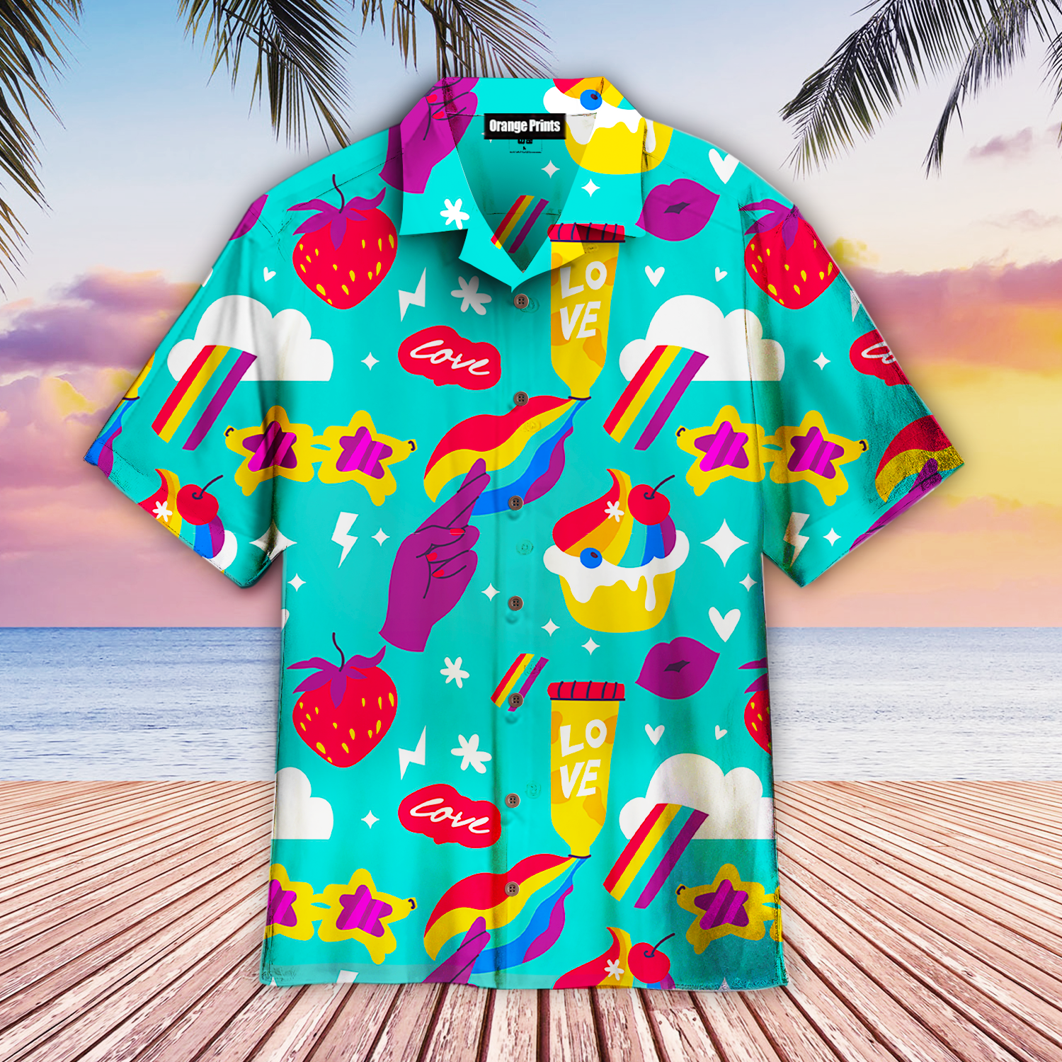 Blue Lgbtq Funny Aloha Hawaiian Shirts For Men & For Women |