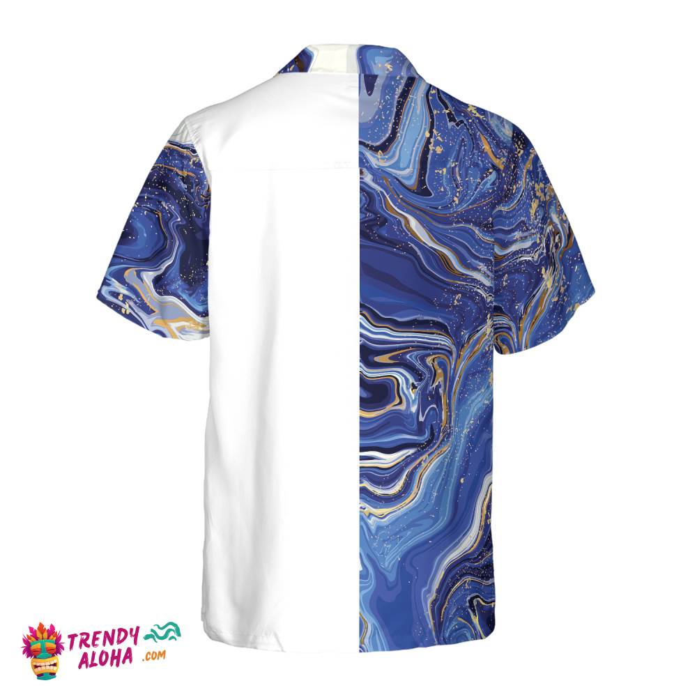 Blue Marble And Gold Archery Hawaiian Shirt