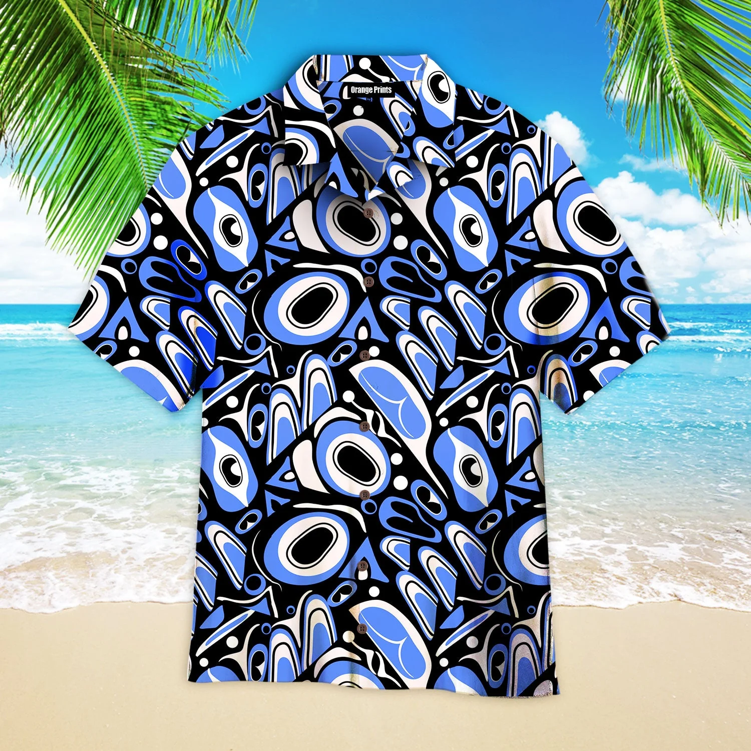 Blue Native American Aloha Trendy Hawaiian Shirts