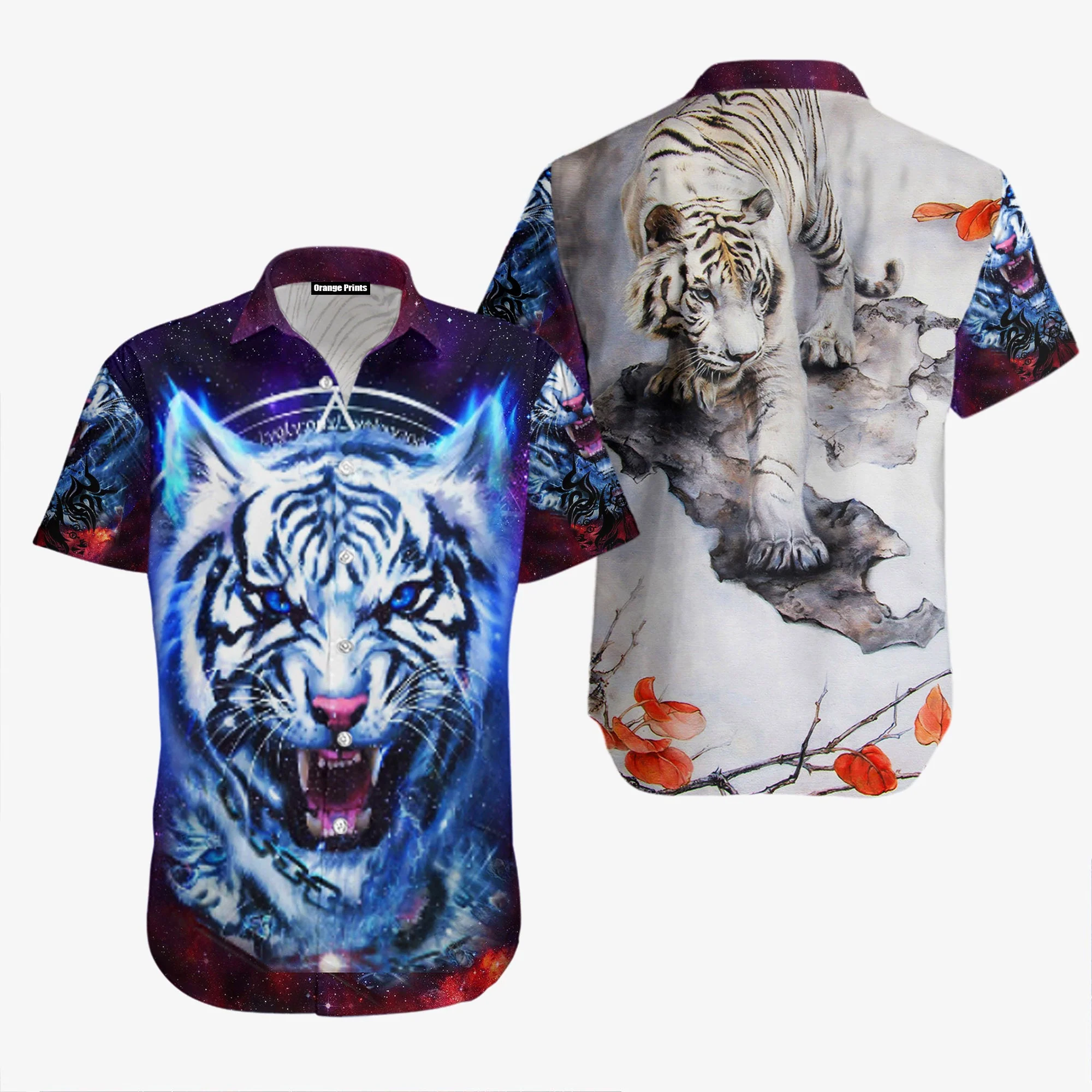 Blue Tiger Trendy Hawaiian Shirt