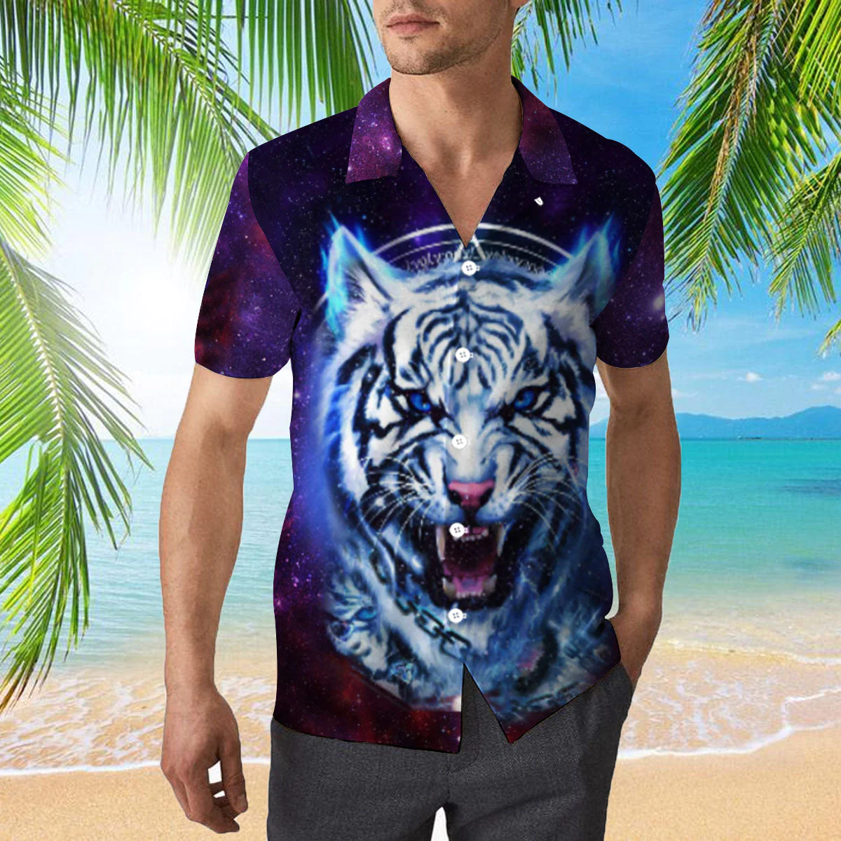 Blue Tiger Trendy Hawaiian Shirt
