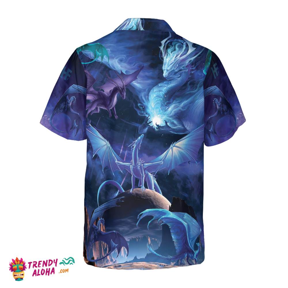 Blue Universe Dragon Hawaiian Shirt