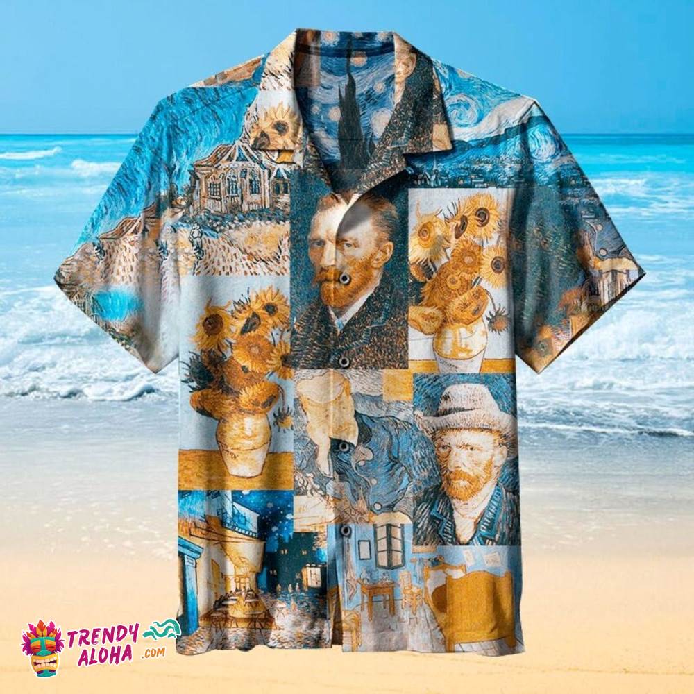 Blue Van Gogh Art Vintage Summer Hawaiian Shirt