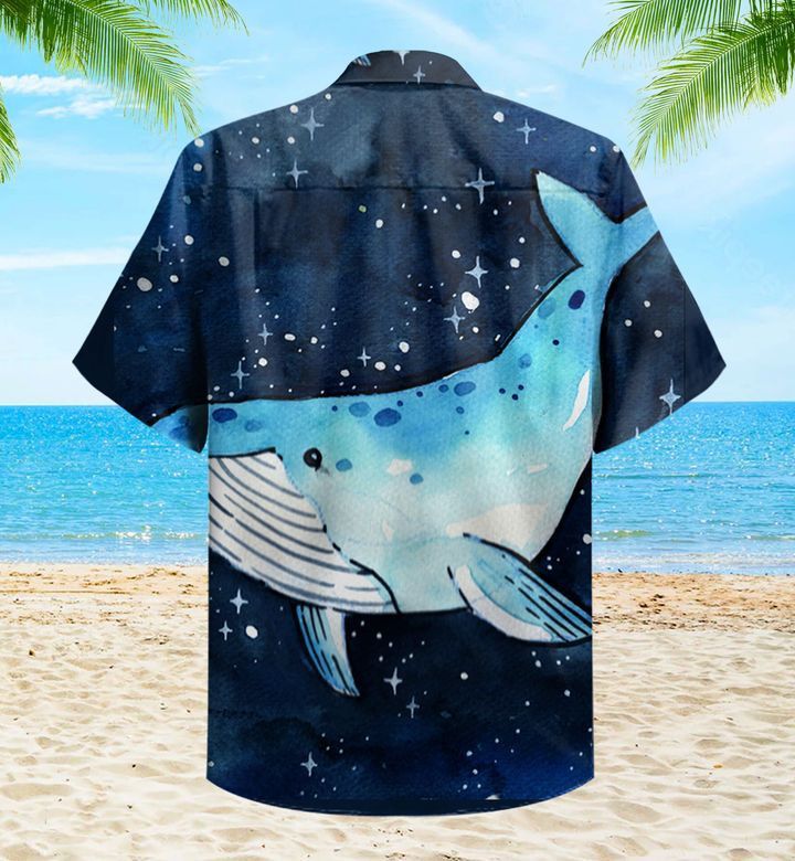 Blue Whale Galaxy Blue Trendy Hawaiian Shirt 3D Summer Gifts