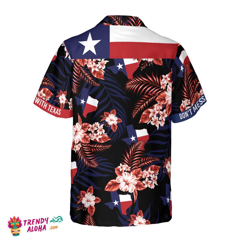 Bluebonnet Don’t Mess With Texas Hawaiian Shirt For Men Black Version, Texas State Shirt, Proud Texas Shirt For Men