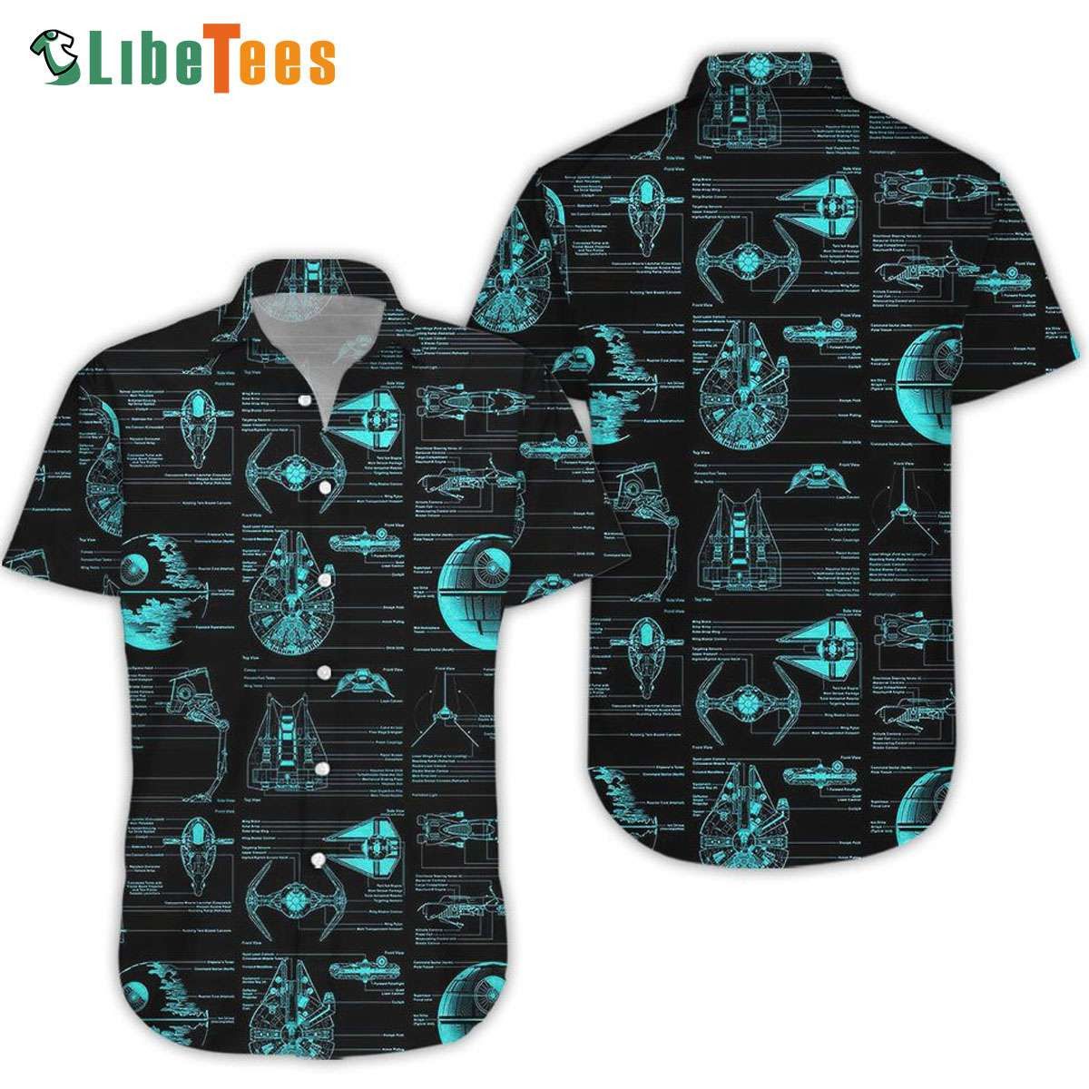 Blueprint Drawings Of Spaceships Star Wars Hawaiian Shirt Perfect Gifts For Your Loved Ones