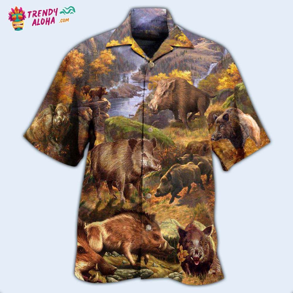 Boar Animals Wild Boar Hog Hunters Do It All Night Long Hawaiian Shirt – Trendy Aloha