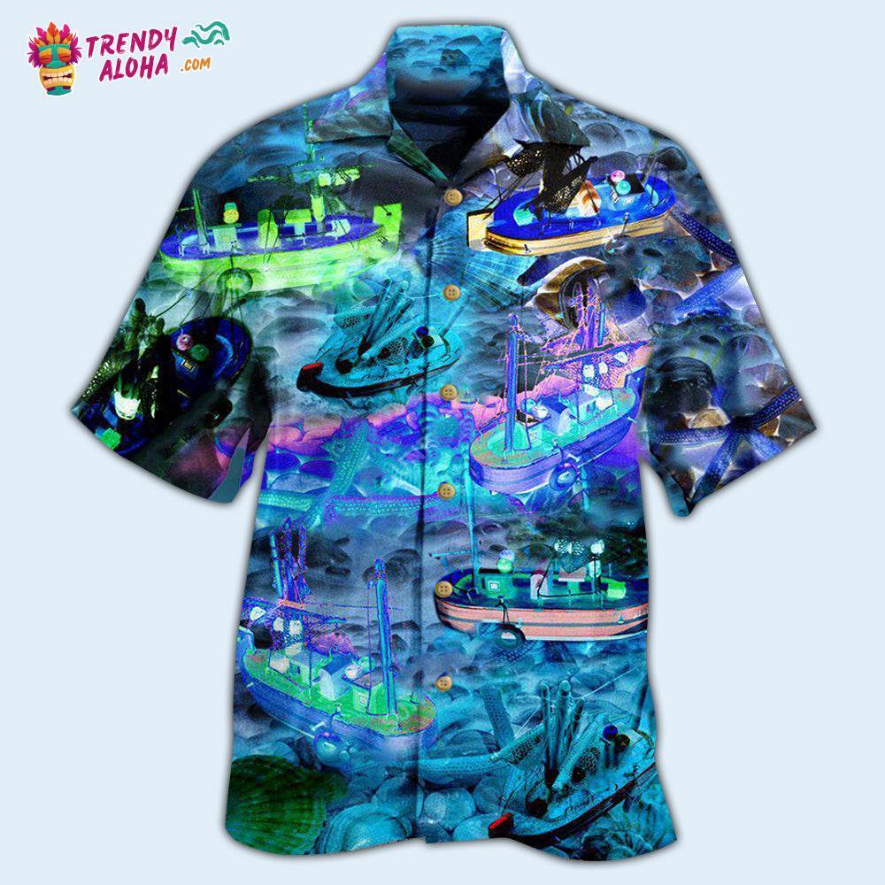 Boat Boat Blue Life Is Good On Our Boat Hawaiian Shirt – Trendy Aloha