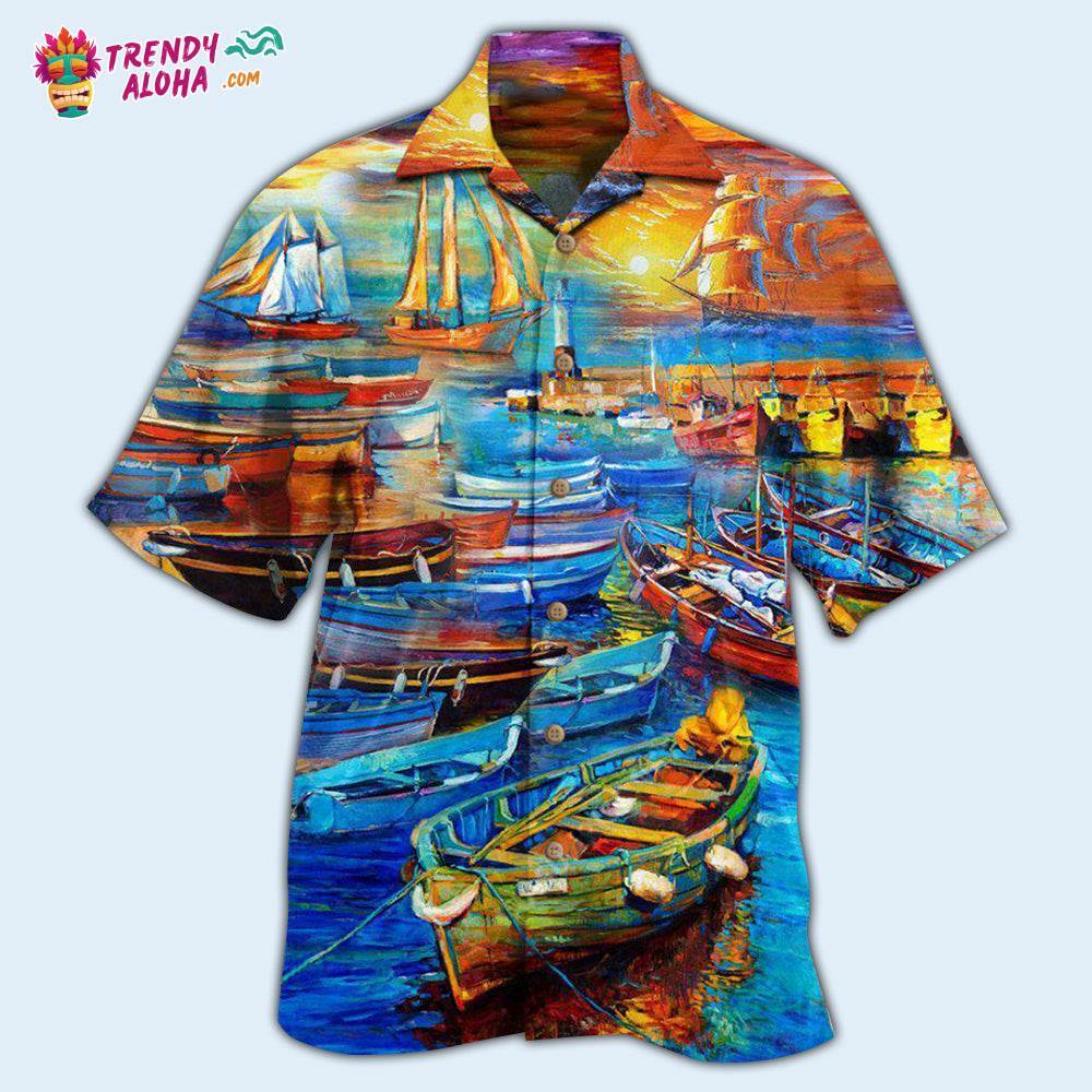 Boat The Bygone Days By The Harbor Eventful Life Hawaiian Shirt – Trendy Aloha