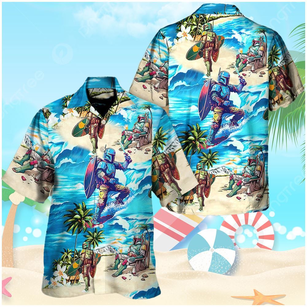 Boba Fett Star Wars Surfing Summer Beach Hawaiian Shirt Boba Fett Star Wars Surfing Summer Beach Hawaiian Shirt