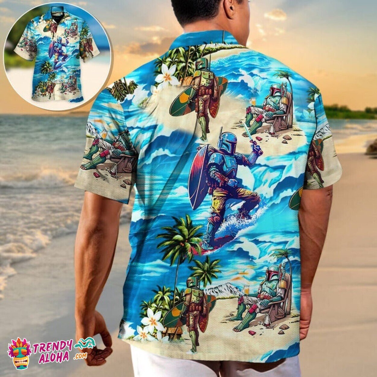 Boba Fett Surfing Star Wars Hawaiian Unisex Beach Summer Shirt