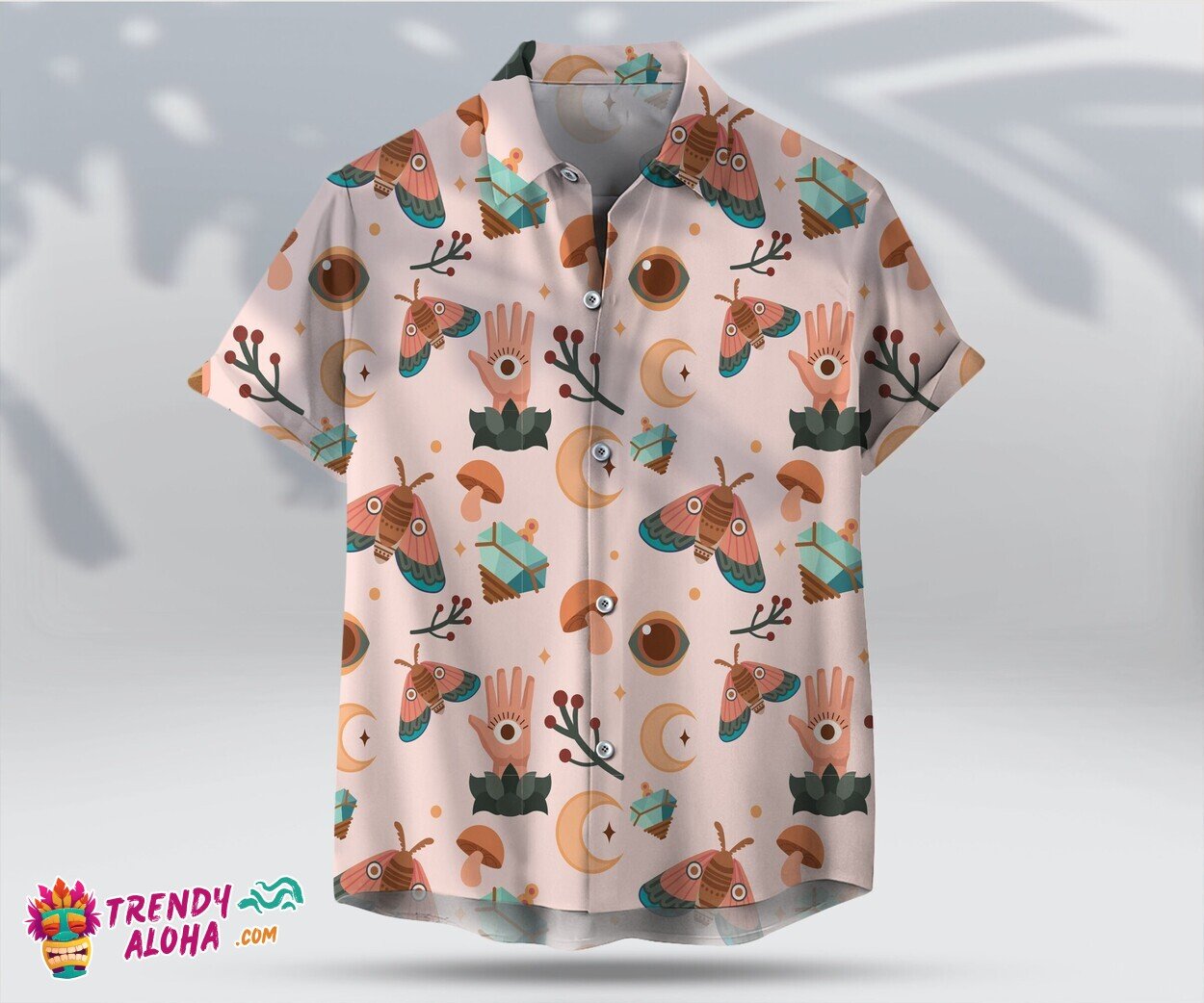 Boho Butterflies Flat Pattern Unisex Hawaiian Hippie Shirt