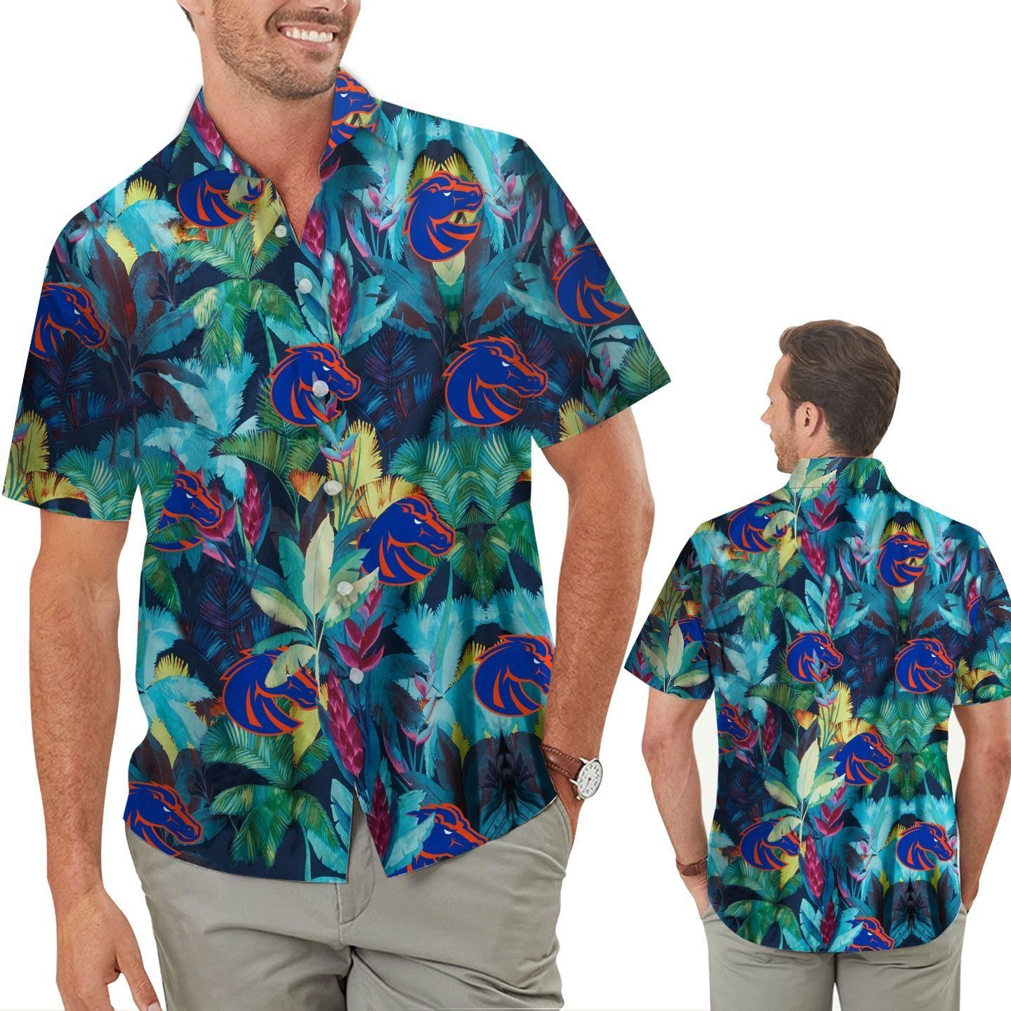 Boise State Broncos Floral Tropical Hawaiian Shirt for Men Women