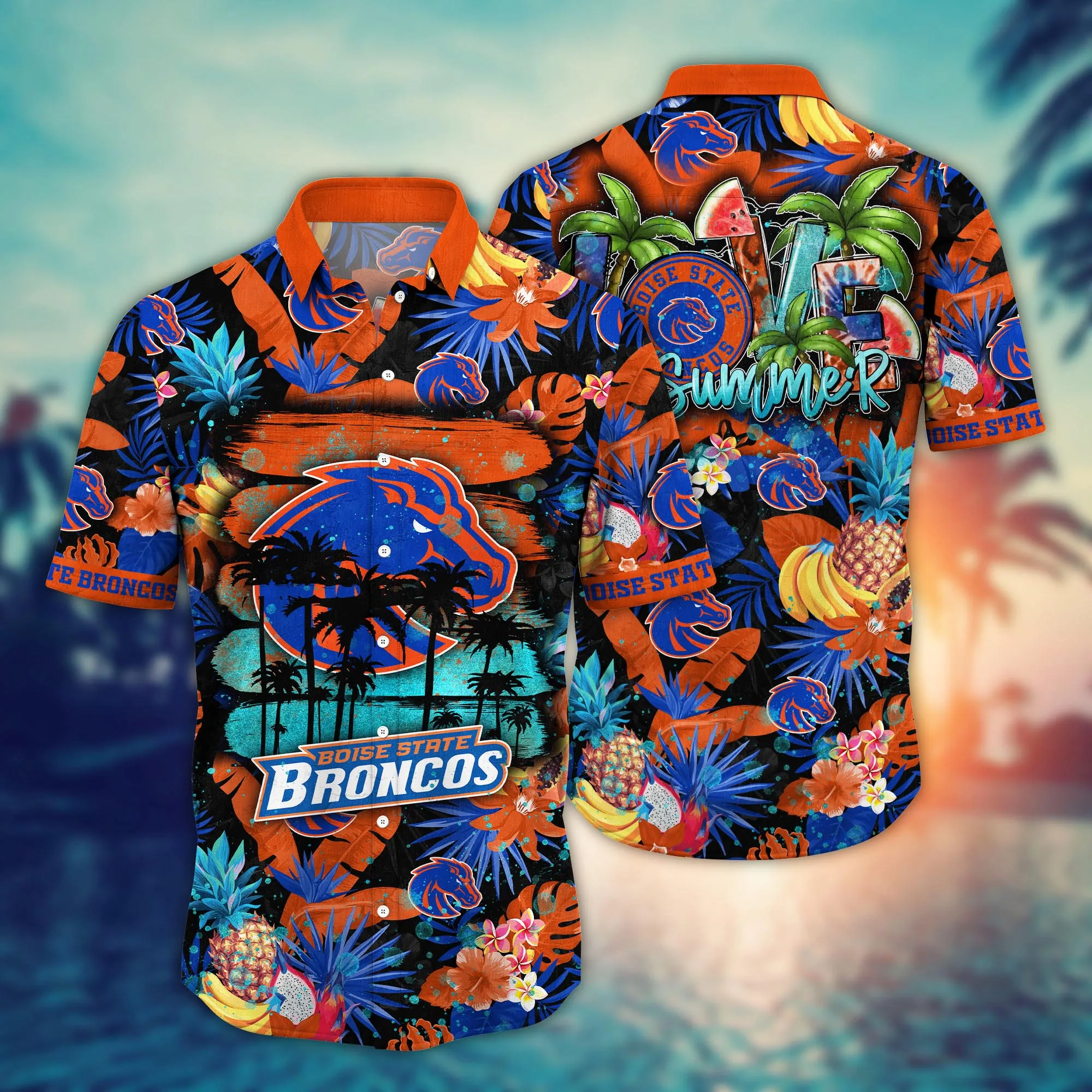 Boise State Broncos NCAA Hawaiian Shirt Hot Sands Aloha Shirt Boise State Broncos NCAA Hawaiian Shirt Hot Sands Aloha Shirt