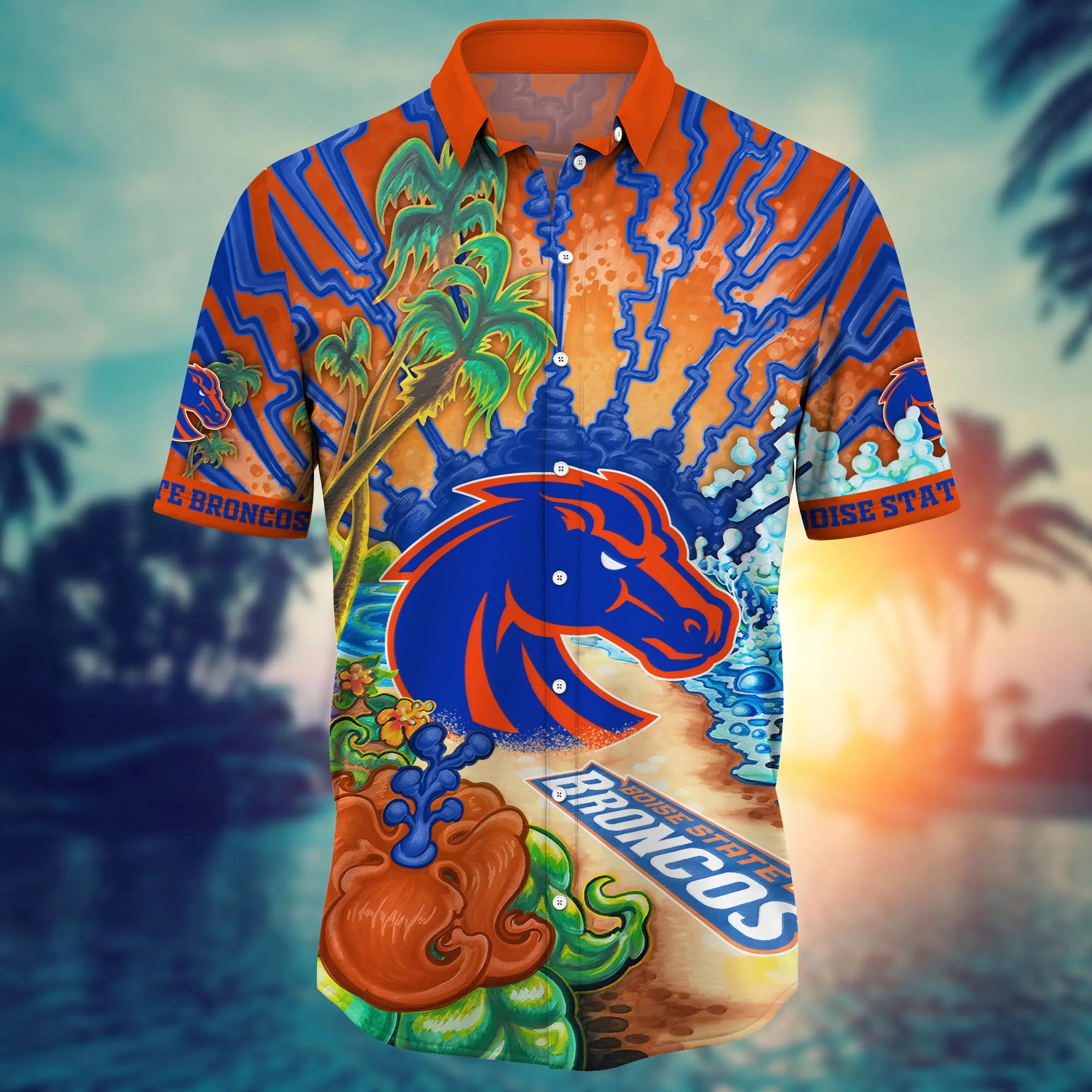 Boise State Broncos NCAA Hawaiian Shirt Music Festivalstime Aloha Shirt
