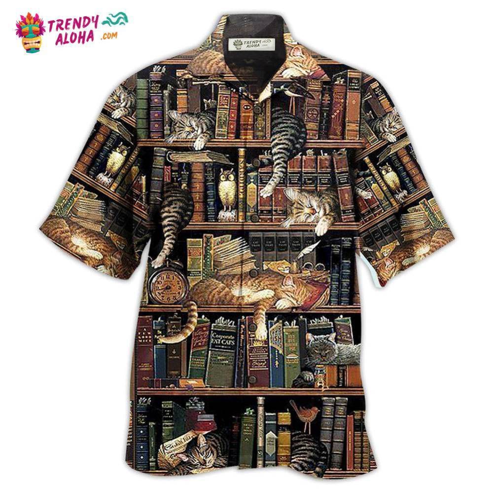 Book And Cat Sleep Hawaiian Shirt – Trendy Aloha Book And Cat Sleep Hawaiian Shirt – Trendy Aloha