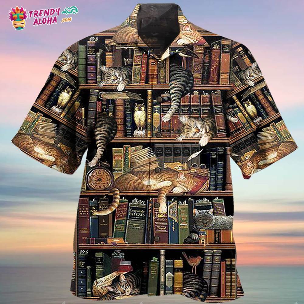 Book And Cat Sleep Hawaiian Shirt – Trendy Aloha